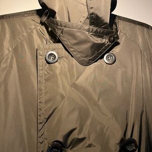 Gucci Forrest Green Double-Breasted Light Poly Trench Coat